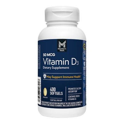 Member'S Mark Vitamin D3, 50 Mcg, 400 Ct.