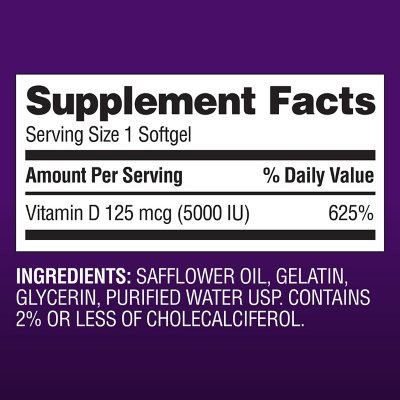 Member'S Mark Vitamin D3 Softgels, 125 Mcg, 400 Ct.