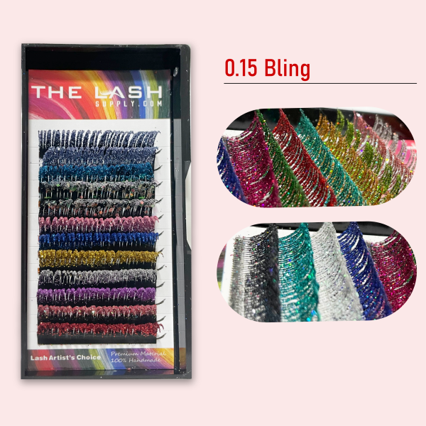 0,15 Gai / 0,15 Bling - CC - Chiều dài hỗn hợp - Màu neon hỗn hợp