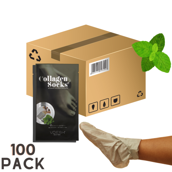 Găng tay Voesh Deluxe Pedicure Collagen - Màu bạc hà - Hộp 100 chiếc