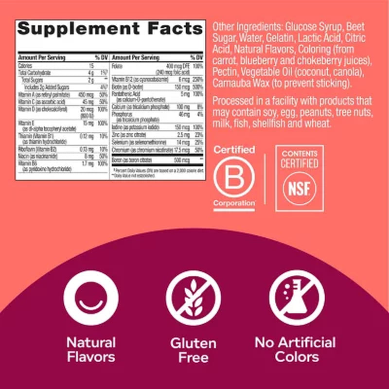 OLLY Women'S Health & Immune Support Multivitamin Gummies, 200 Ct.