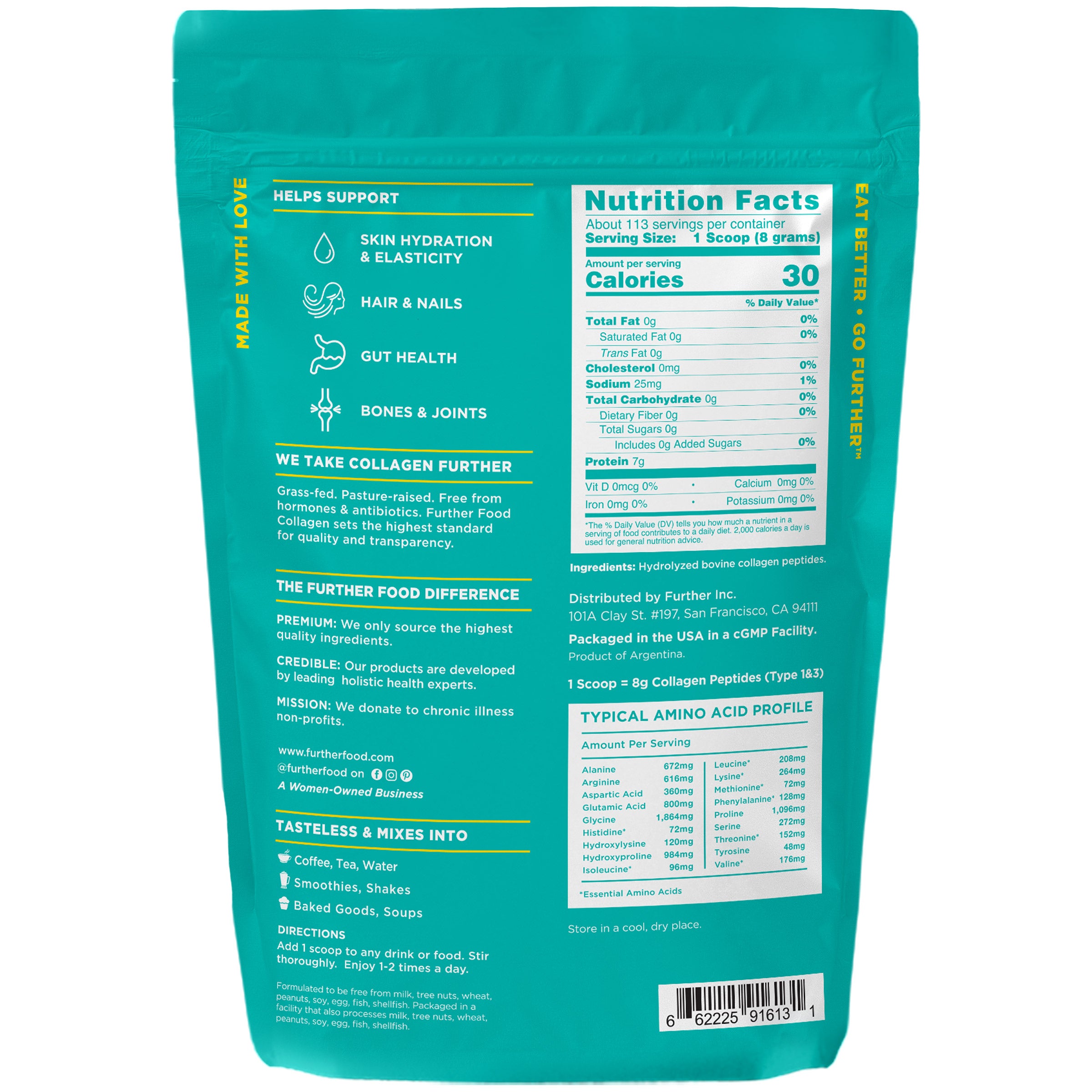 Grass-Fed Collagen Peptides Powder, Unflavored, 32.0 Oz, 113 Servings