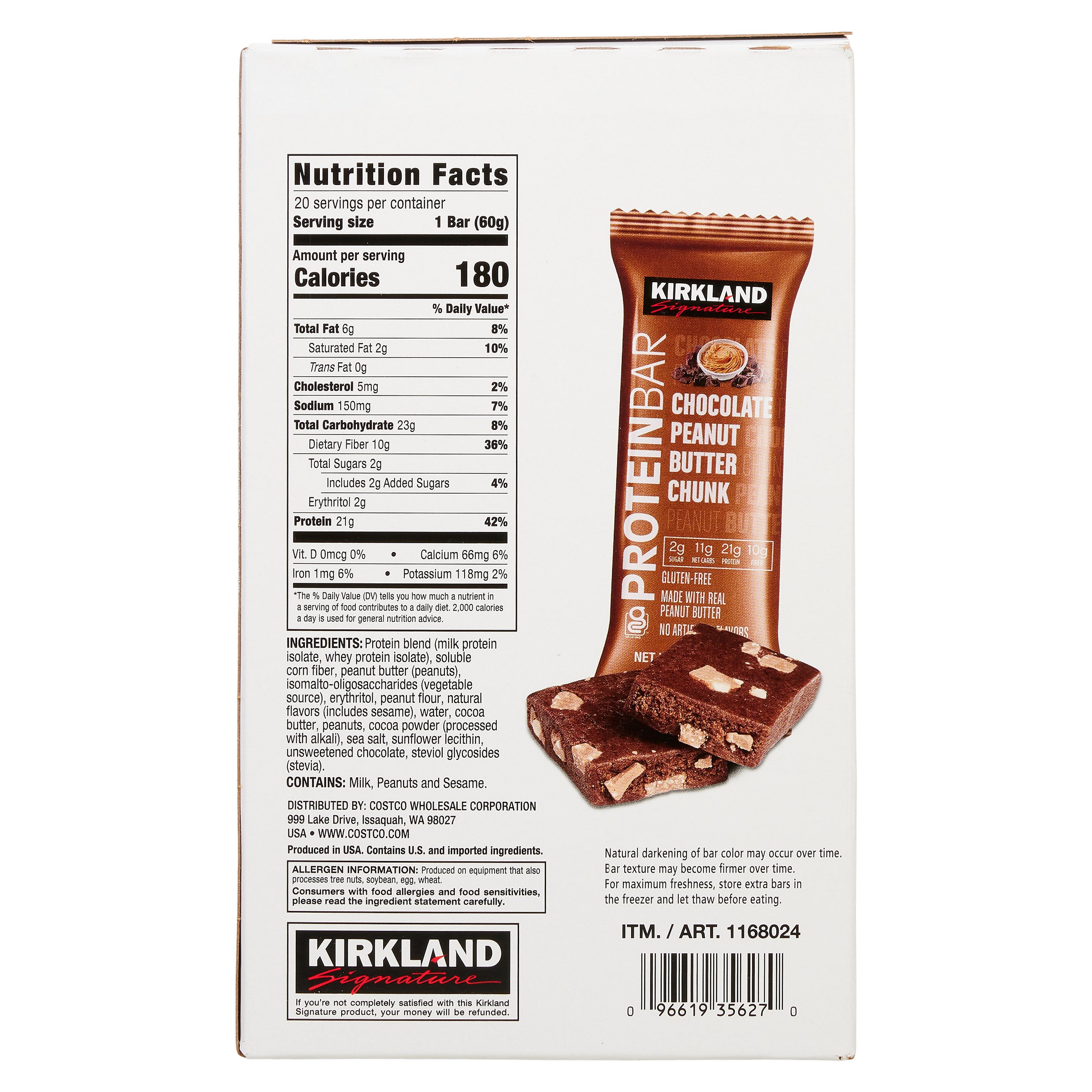 Protein Bars Chocolate Peanut Butter Chunk 2.12 Oz, 20-Count
