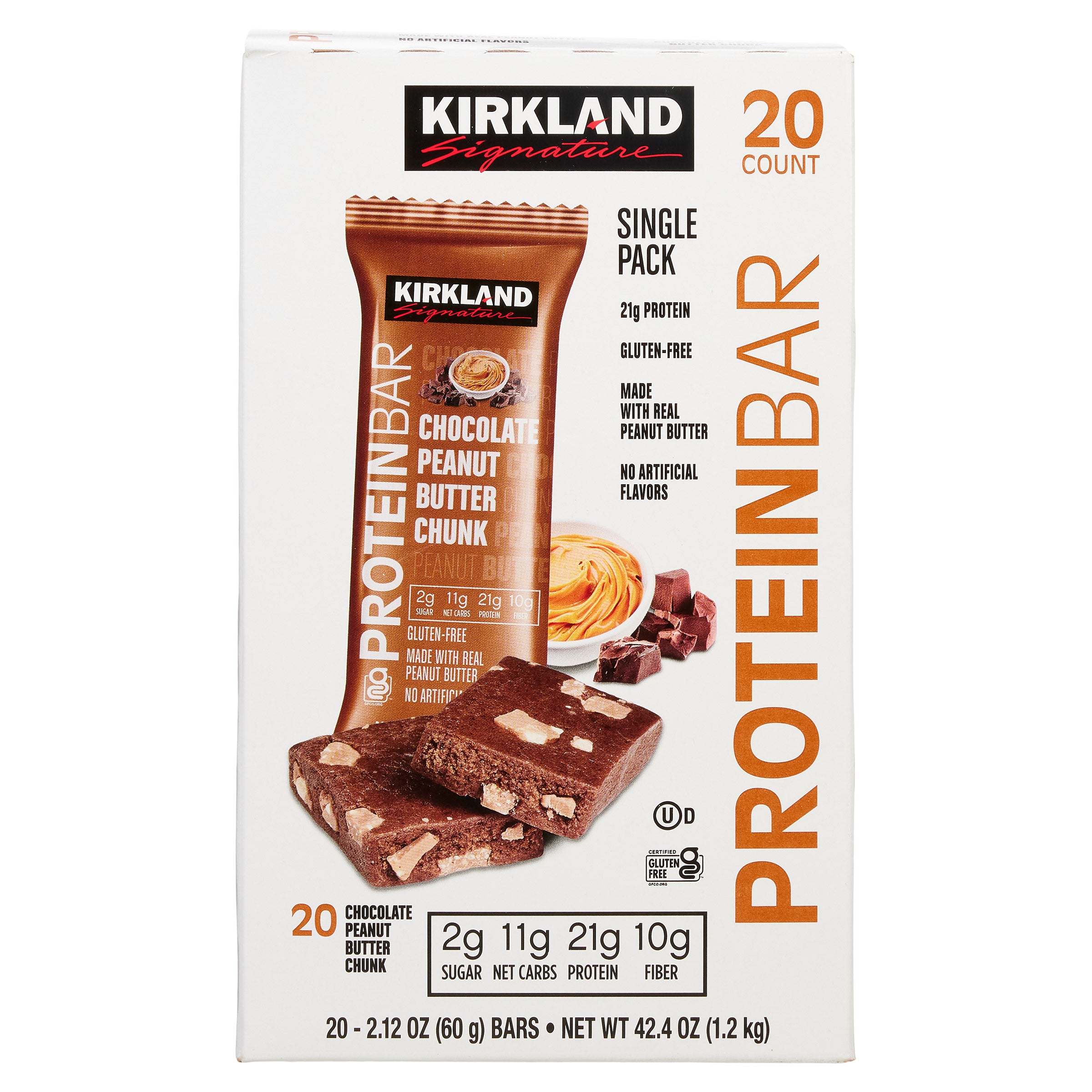 Protein Bars Chocolate Peanut Butter Chunk 2.12 Oz, 20-Count