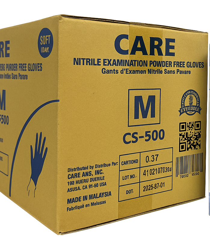 GĂNG TAY CHĂM SÓC Găng tay Nitrile không bột Cỡ - Trung bình - HỘP 10 cái