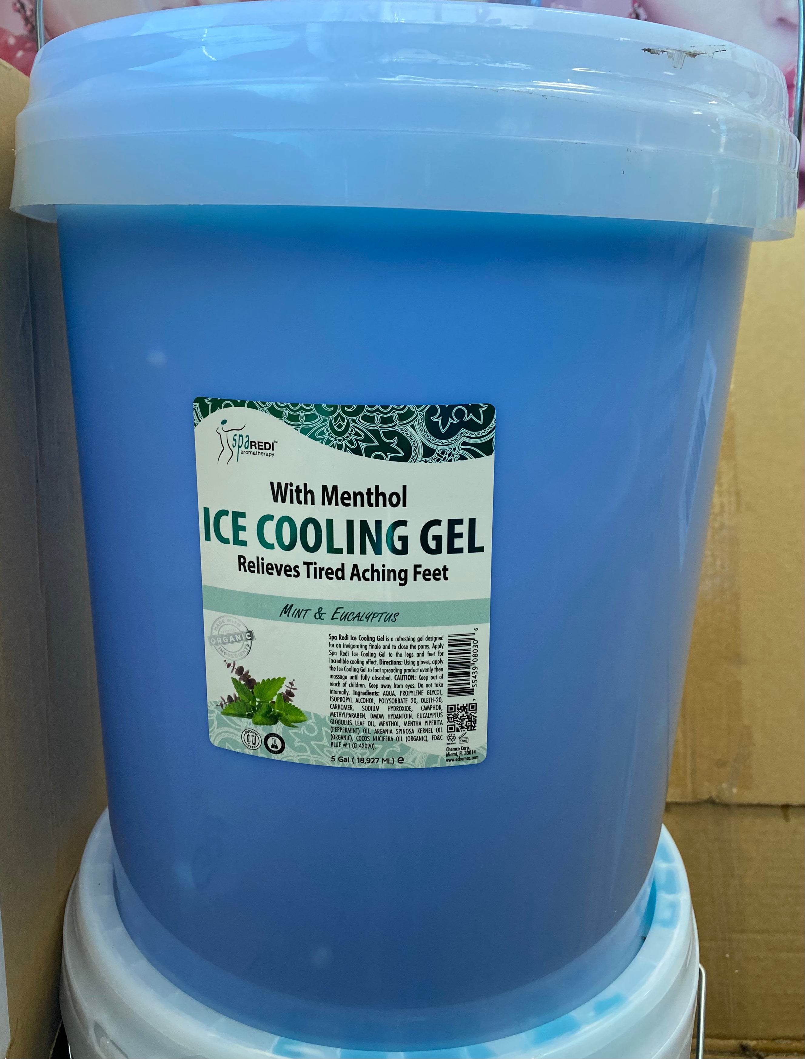 Xô gel làm mát Spa Redi - Bạc hà & Khuynh diệp