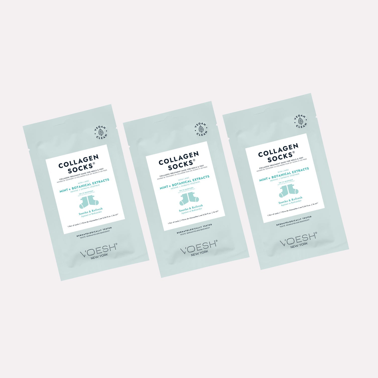 Voesh Deluxe Pedicure Collagen SOCKS - Mint & Botan - Hộp 100