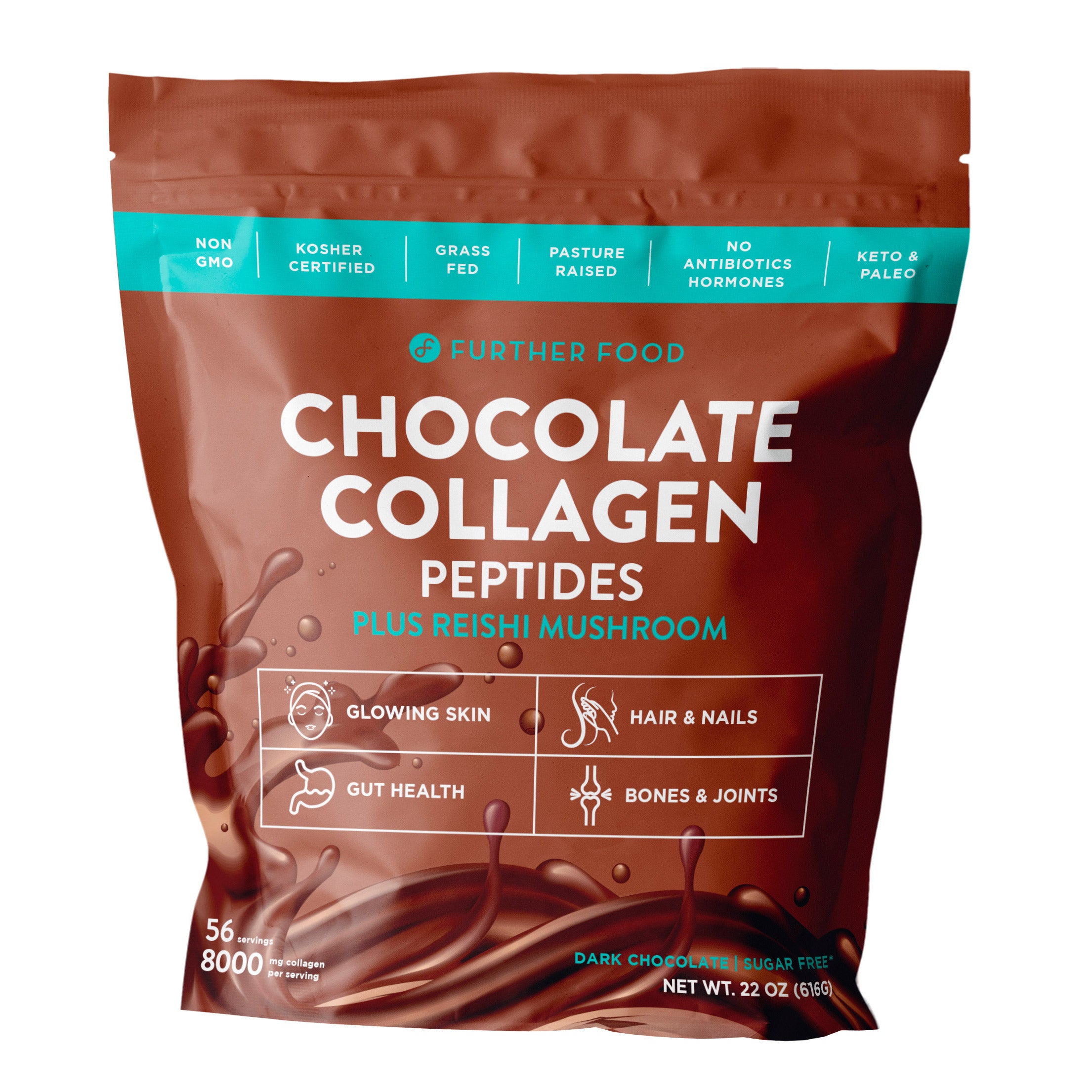 Grass-Fed Collagen Peptides Powder plus Mushroom, Chocolate, 56 Servings