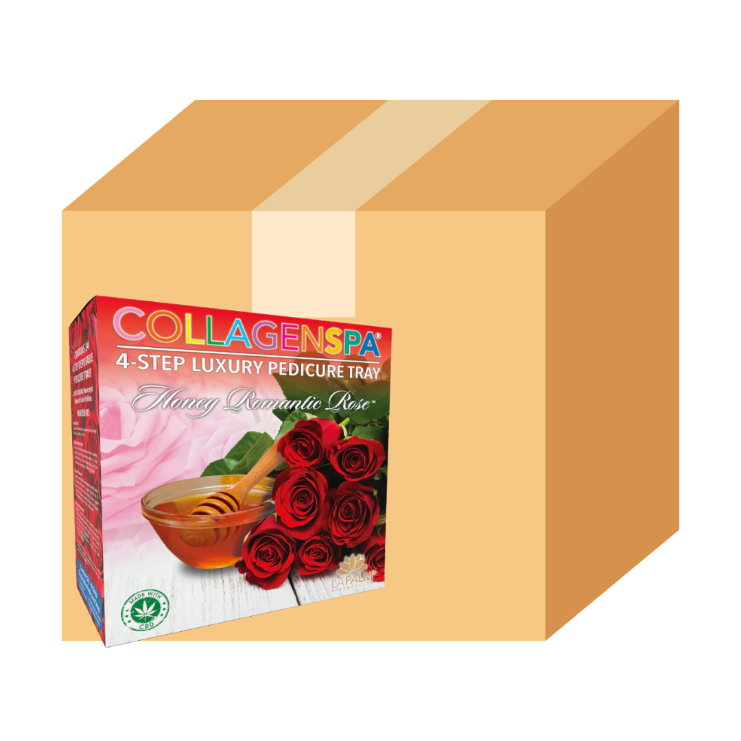 Khay chăm sóc móng chân 4 bước La Palm CollagenSpa - Honey Romantic Rose - Hộp 4 hộp
