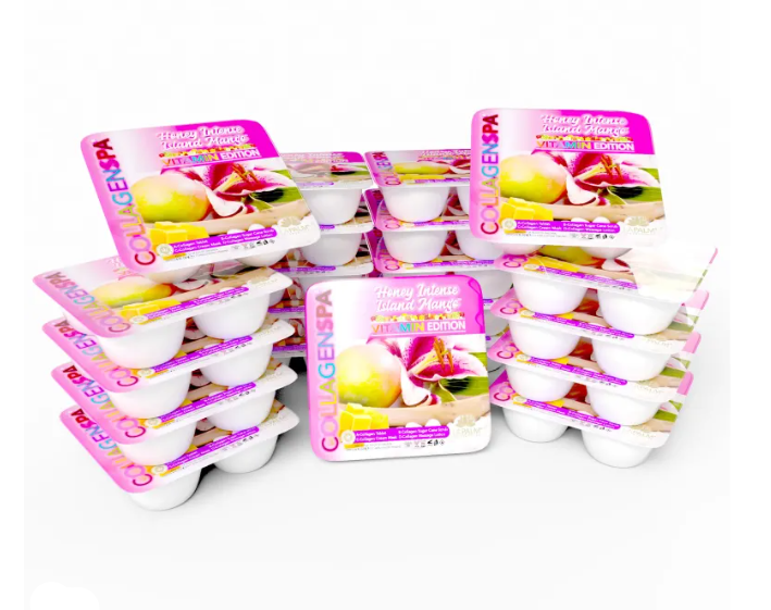 Khay chăm sóc móng chân 4 bước La Palm CollagenSpa - Hương xoài đảo nhiệt đới - Hộp 24 chiếc