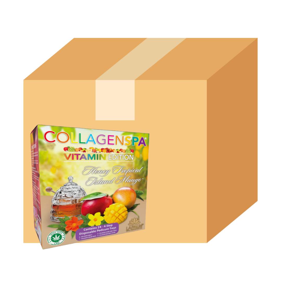 Khay chăm sóc móng chân 4 bước La Palm CollagenSpa - Hương xoài đảo nhiệt đới - Hộp 4 hộp