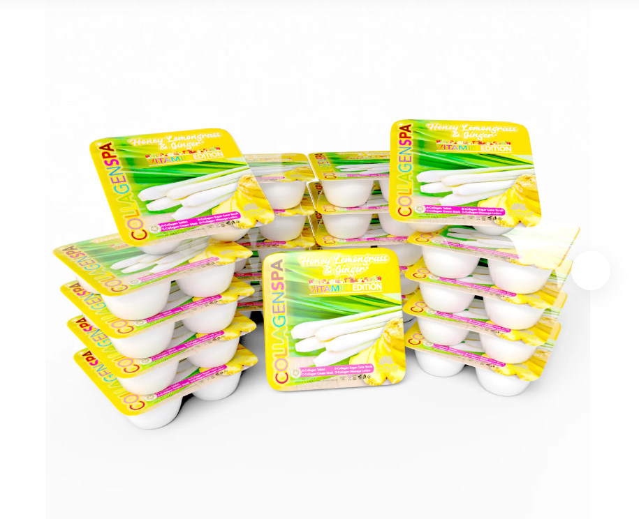 Khay chăm sóc móng chân 4 bước La Palm CollagenSpa - Mật ong sả và gừng - Hộp 4 hộp
