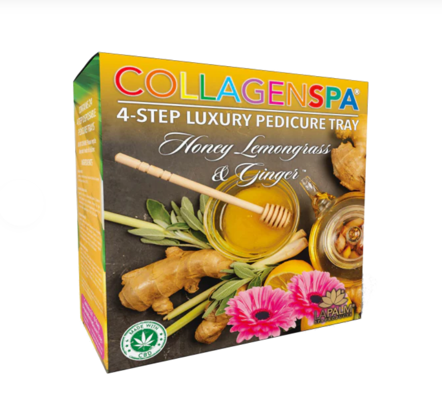 Khay chăm sóc chân 4 bước La Palm CollagenSpa - Mật ong sả gừng - Hộp 24 cái