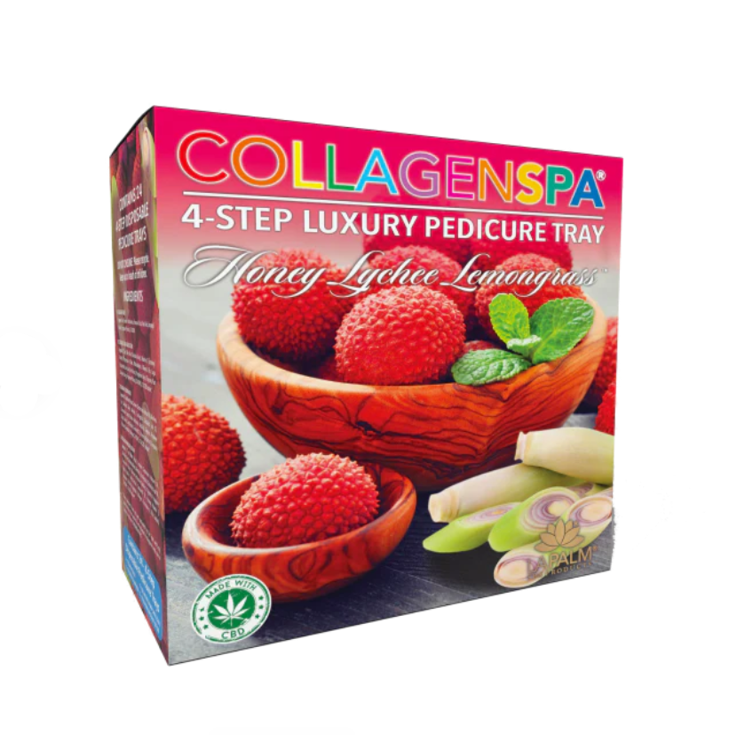 Khay chăm sóc móng chân 4 bước La Palm CollagenSpa - Mật ong vải sả - Hộp 4 hộp