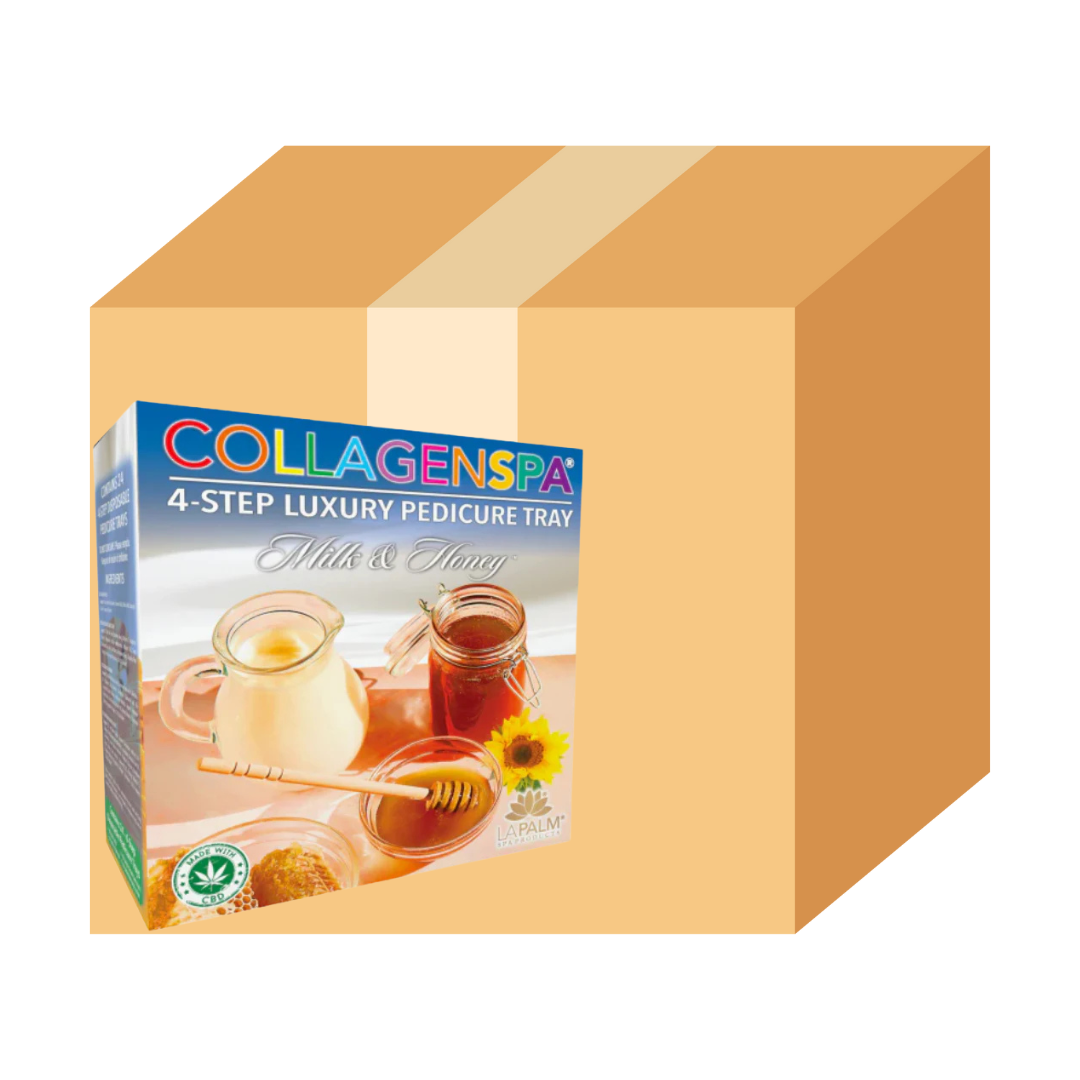Khay chăm sóc móng chân 4 bước La Palm CollagenSpa - Mật ong & Sữa - Hộp 4 hộp