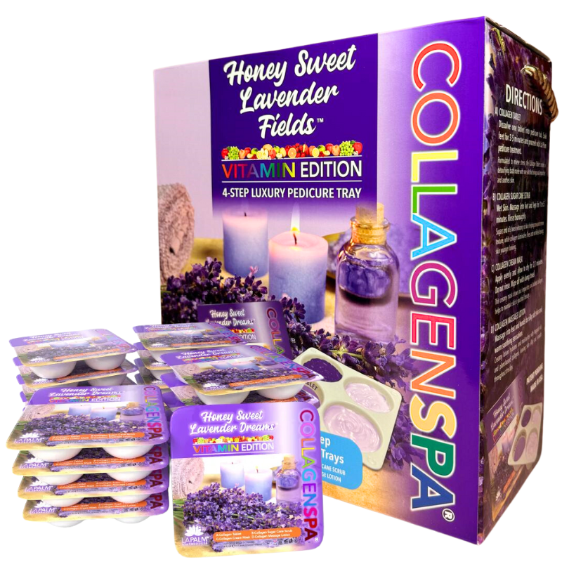 Khay chăm sóc móng chân 4 bước La Palm CollagenSpa - Honey Sweet Lavender Fields - Hộp 4
