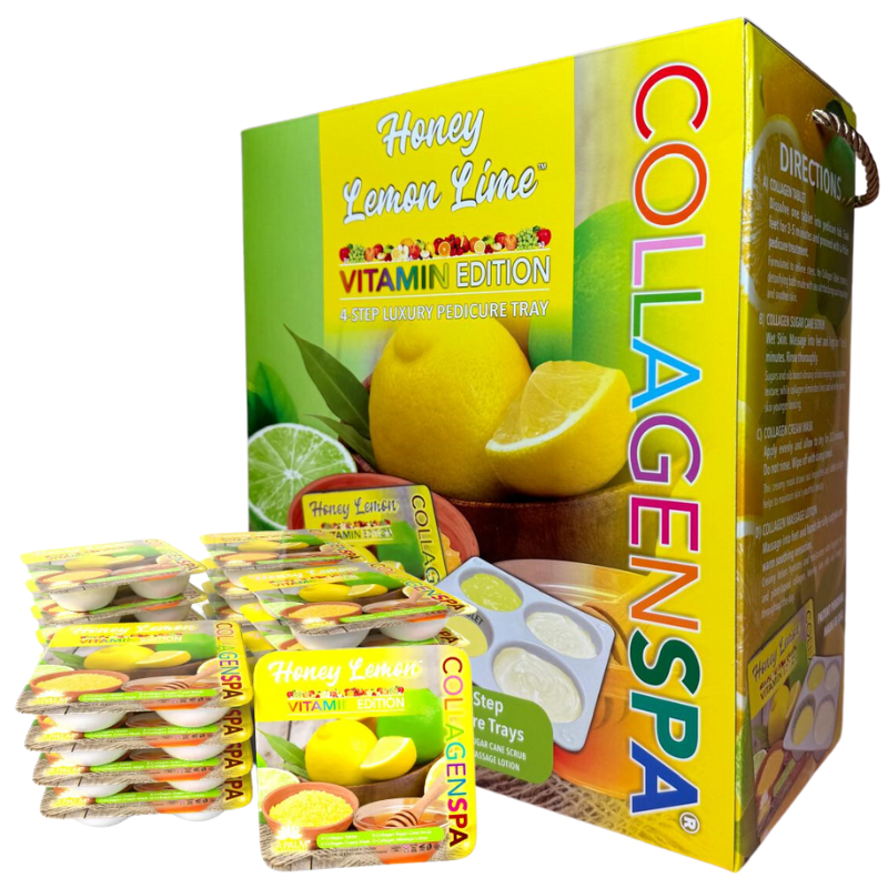 Khay chăm sóc móng chân 4 bước La Palm CollagenSpa - Hương chanh mật ong - Hộp 24 chiếc