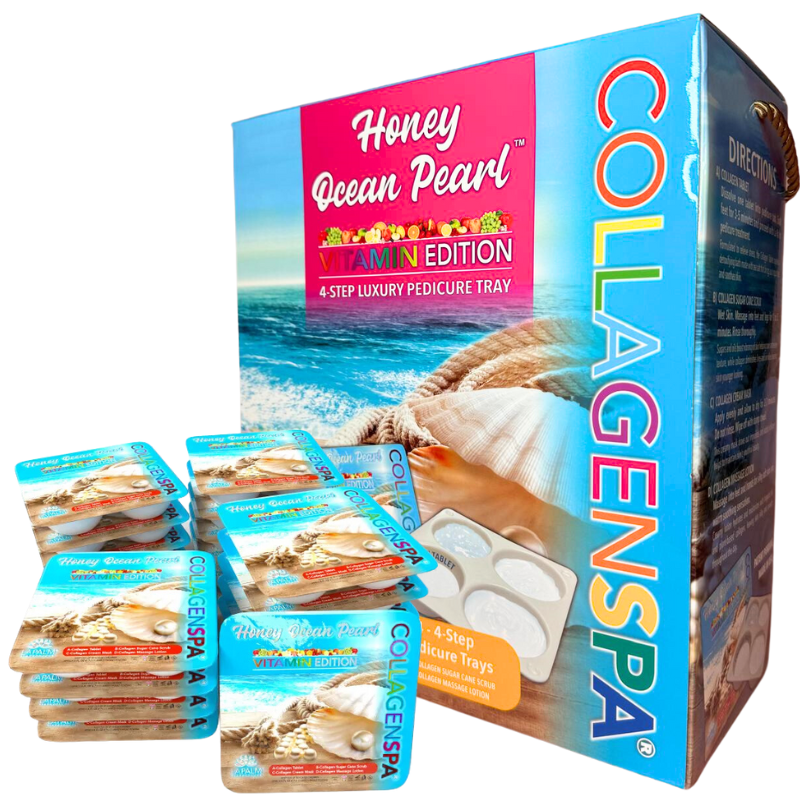 Khay chăm sóc chân 4 bước La Palm CollagenSpa - Honey Ocean Pearl - Hộp 4 cái