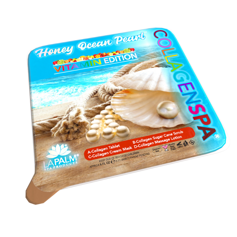 Khay chăm sóc chân 4 bước La Palm CollagenSpa - Honey Ocean Pearl - Hộp 24 cái