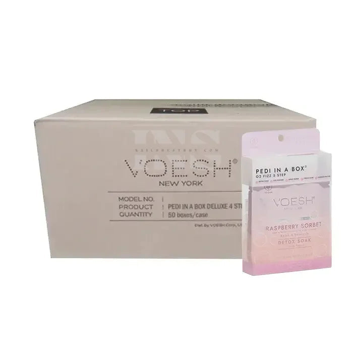 Voesh Deluxe Pedicure 4 bước O2 Bubbly Spa - Hương mâm xôi - Hộp 50 cái
