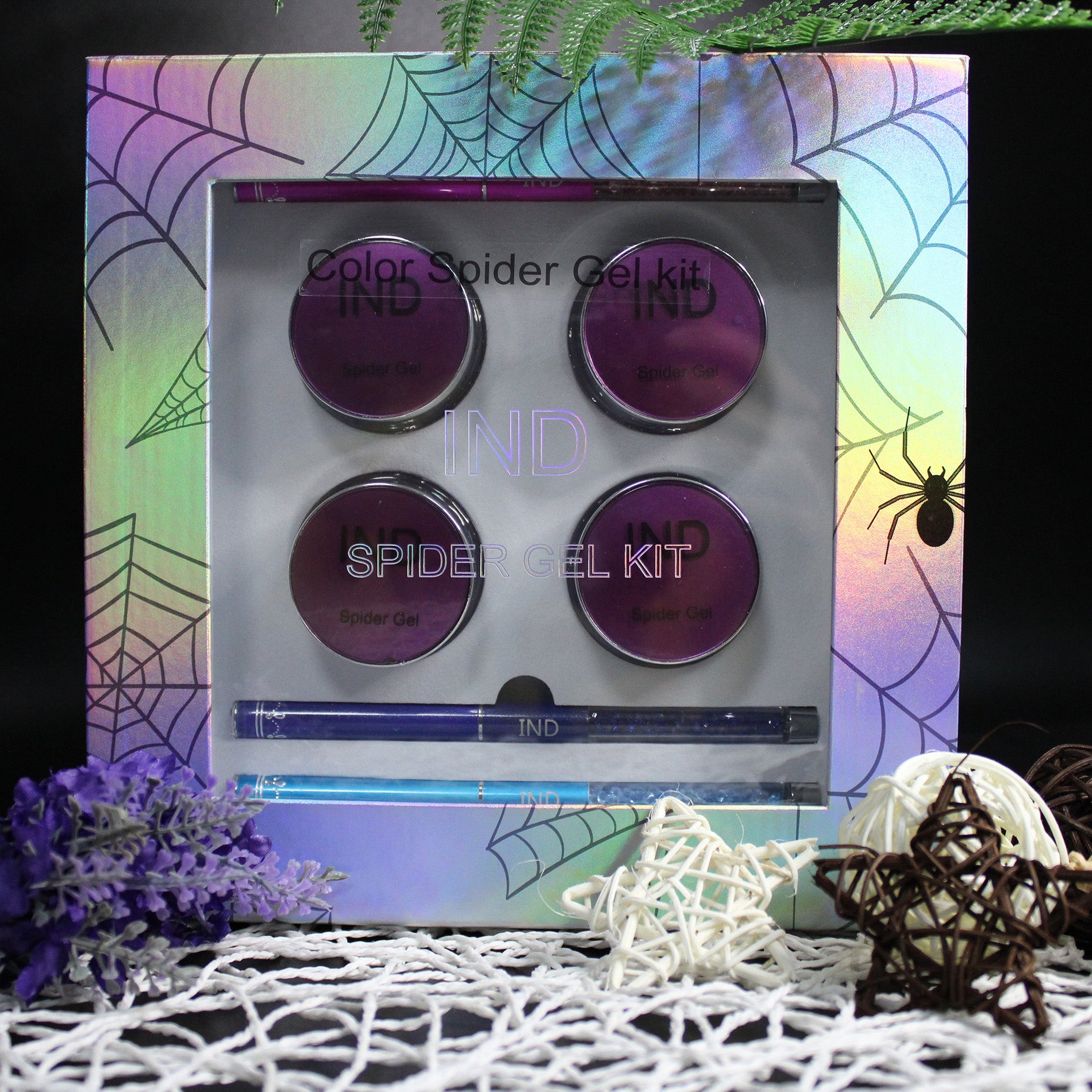 IND Spider Gel Kit 4 Màu 10ml Kèm 3 Cọ Vẽ