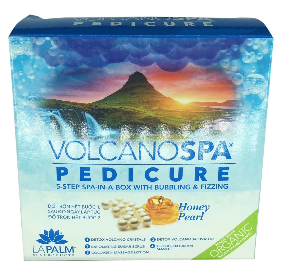 Bộ chăm sóc móng chân La Palm Volcano Deluxe 5 bước - Honey Pearl - Bộ sản phẩm