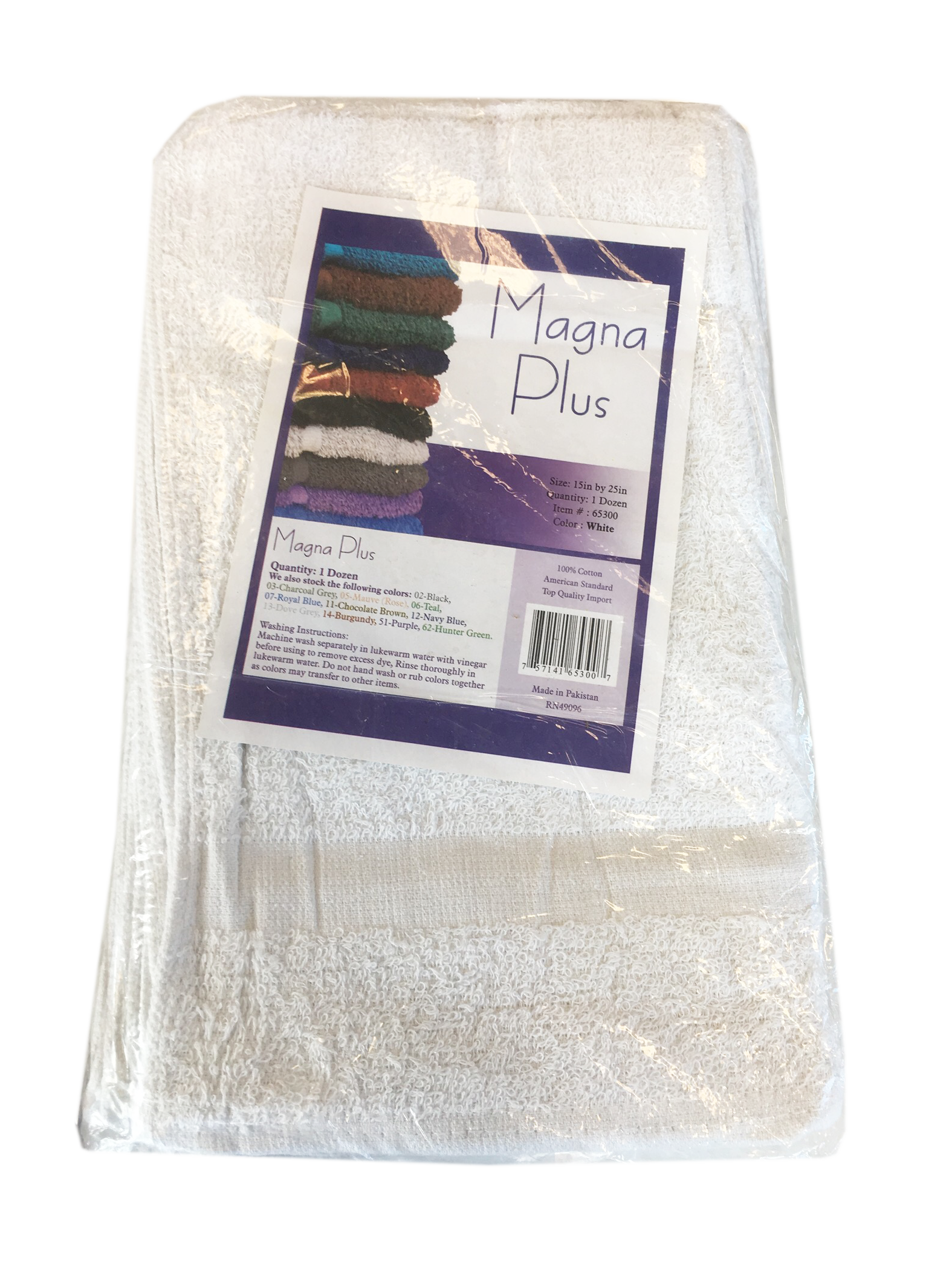 12 Khăn tắm Magna Plus Cotton 100% Cotton - Trắng