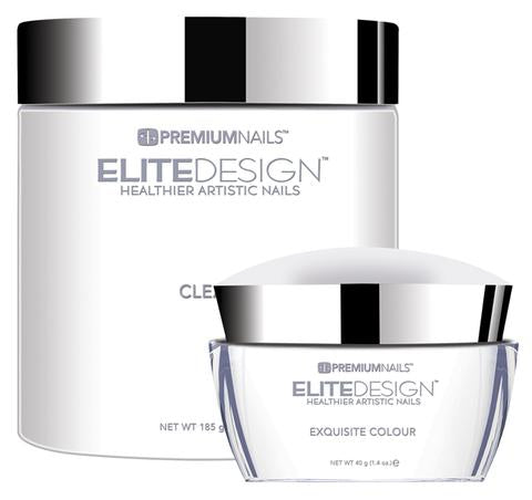 Móng Tay Cao Cấp - Bột Nhúng Elite Design Hồng & Trắng 7.8 oz - Trong Suốt