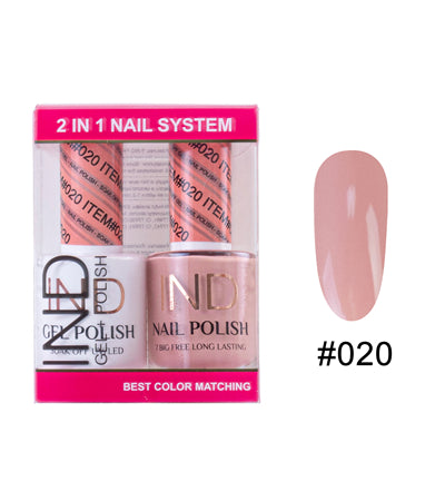 Bộ sơn móng tay IND Gel & Matching Lacquer Set - #20
