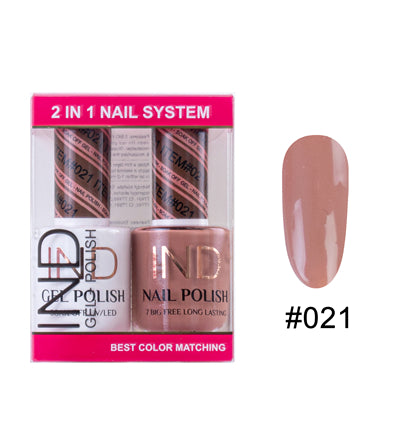 Bộ sơn móng tay IND Gel & Matching Lacquer Set - #21
