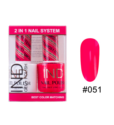 Bộ sơn móng tay IND Gel & Matching Lacquer Set - #51