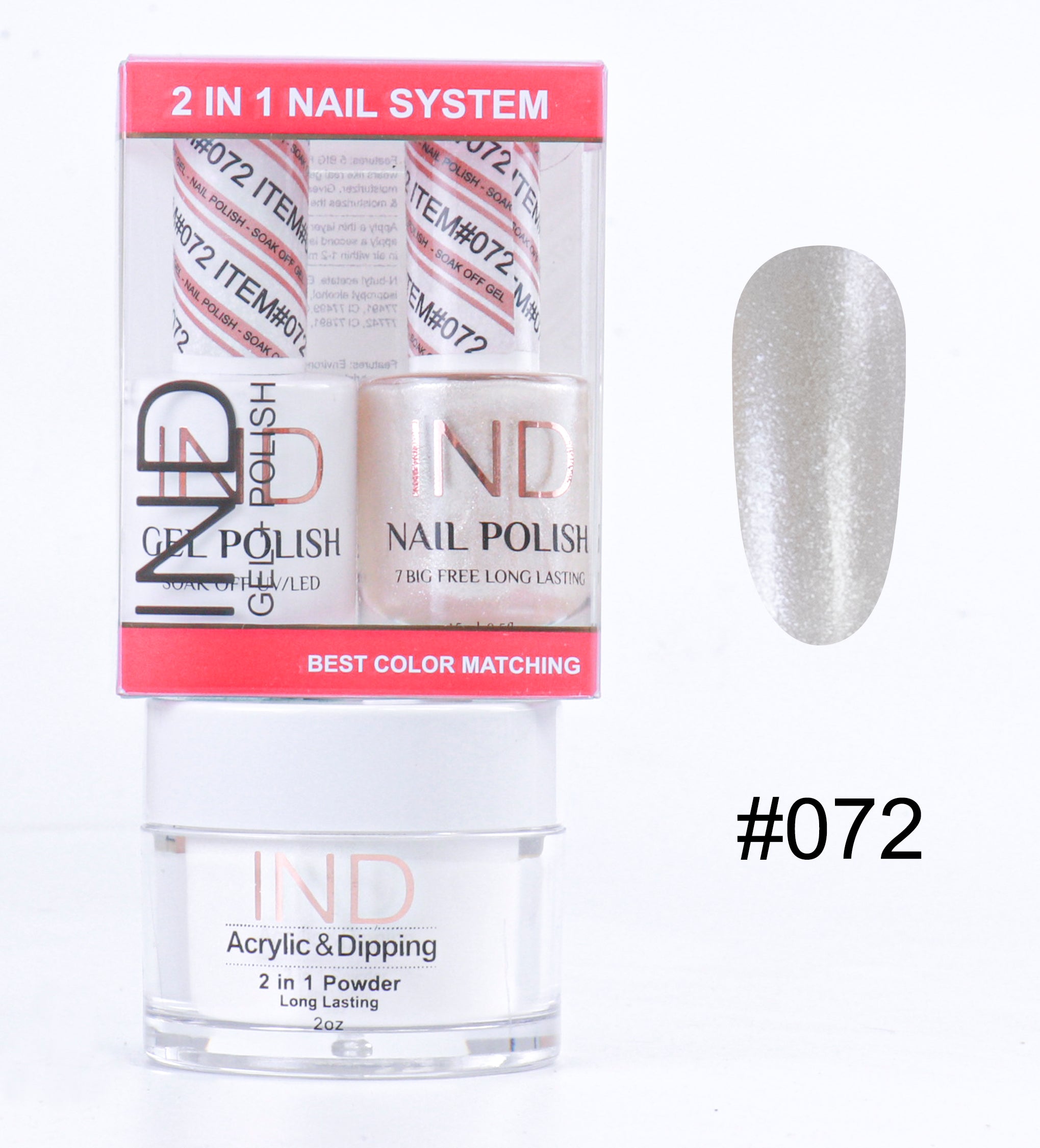 IND Combo 3 TRONG 1 Gel + Sơn mài + Phấn phủ - #72