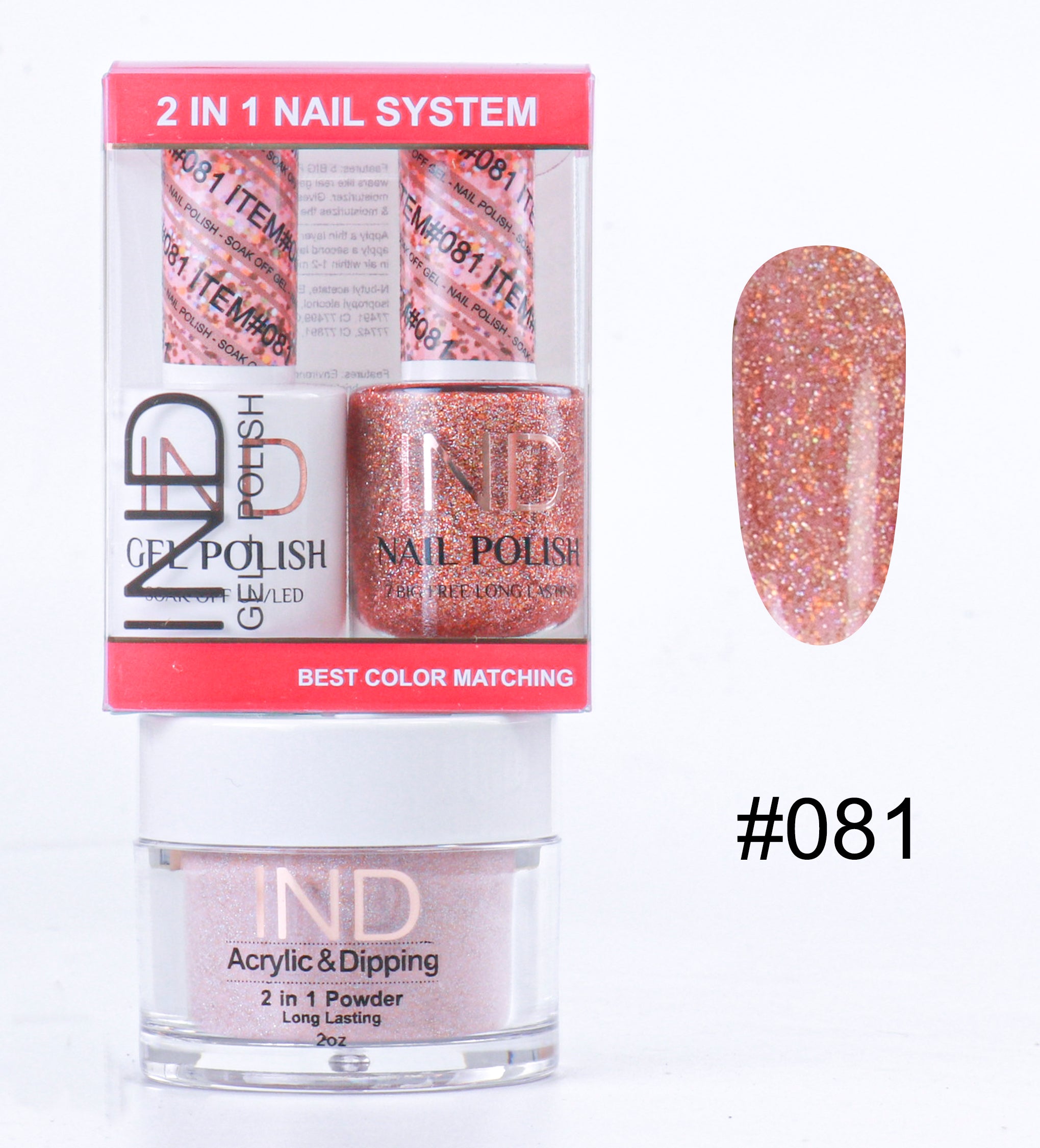 Combo IND 3 TRONG 1 Gel + Sơn mài + Phấn phủ - #81