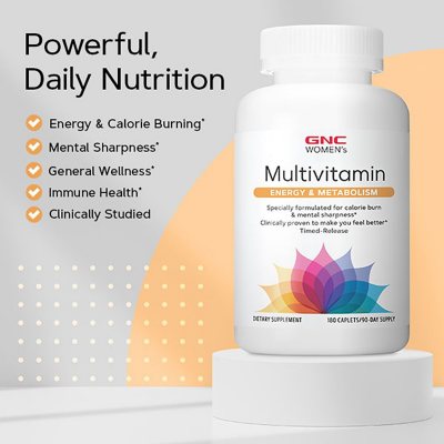 GNC Women'S Mega Energy and Metabolism Multivitamin Tablets, 180 Ct.