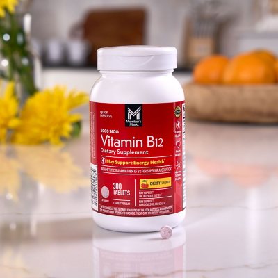 Member’S Mark Vitamin B12 Quick Dissolve Tablets, 5000 Mcg, Cherry, 300 Ct.