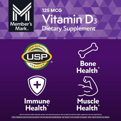 Member'S Mark Vitamin D3 Softgels, 125 Mcg, 400 Ct.