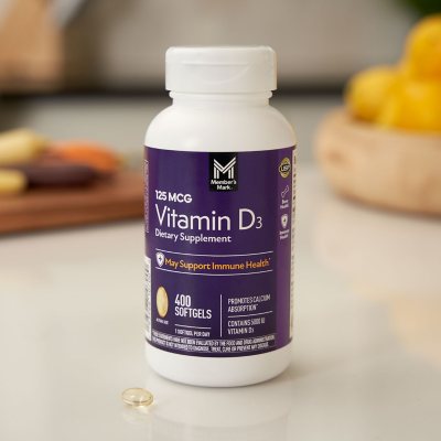Member'S Mark Vitamin D3 Softgels, 125 Mcg, 400 Ct.