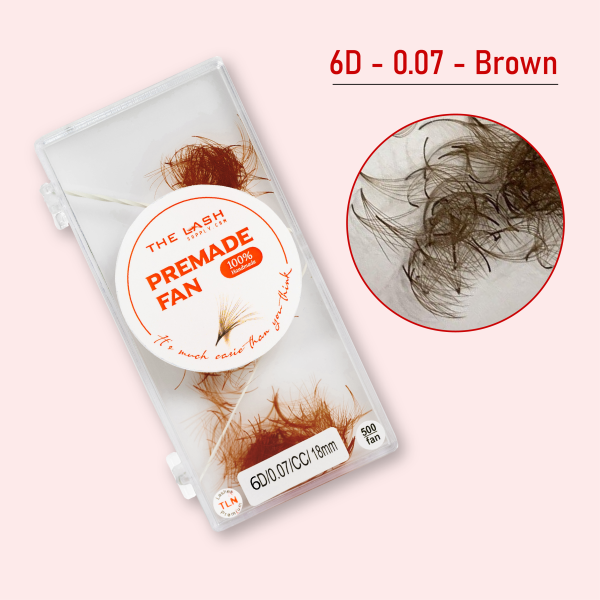6D 0.07 - Màu nâu (1000 quạt) - Độ dài hỗn hợp - CC