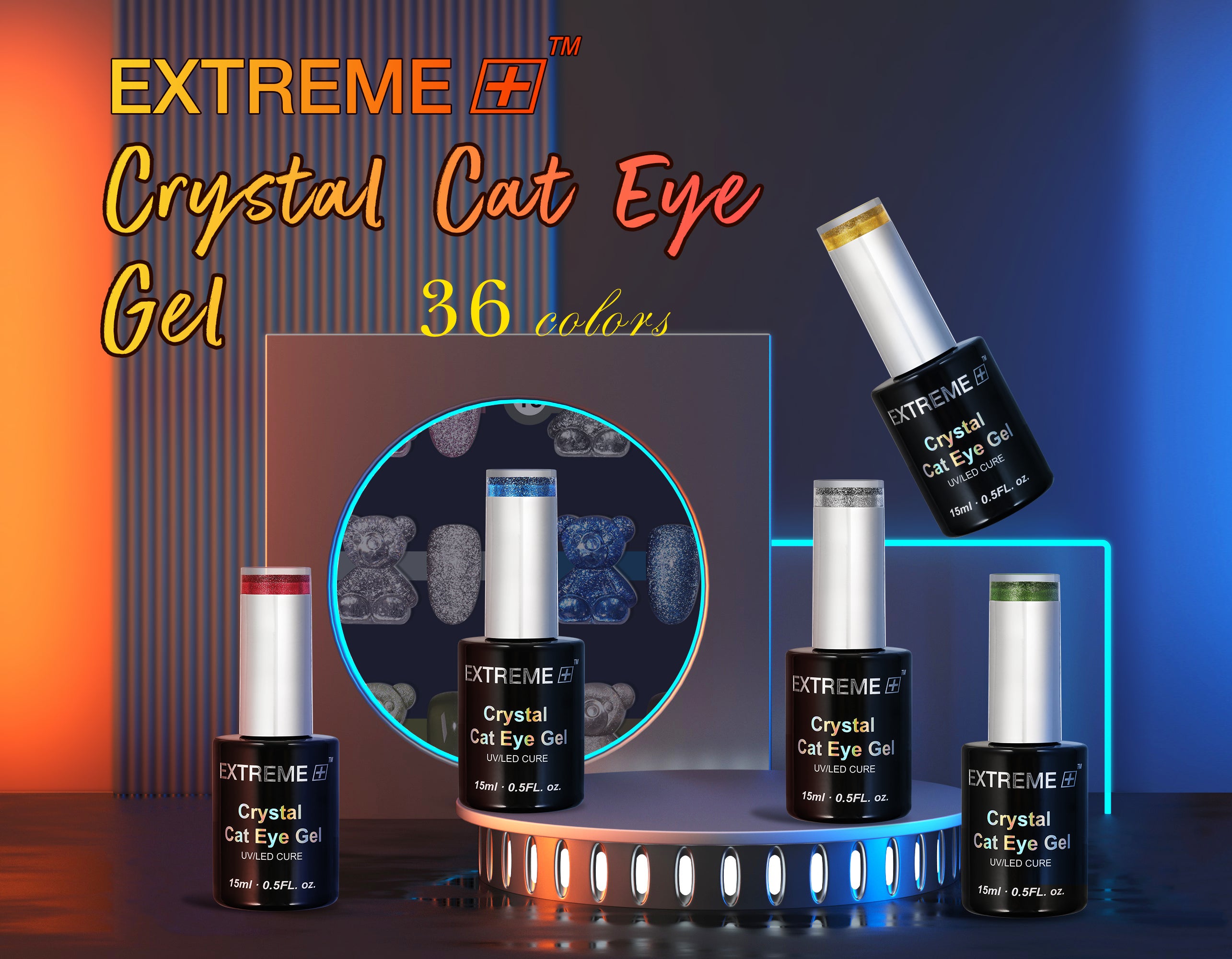 Extreme+ Crystal Cat Eye Gel - Full 36 colors