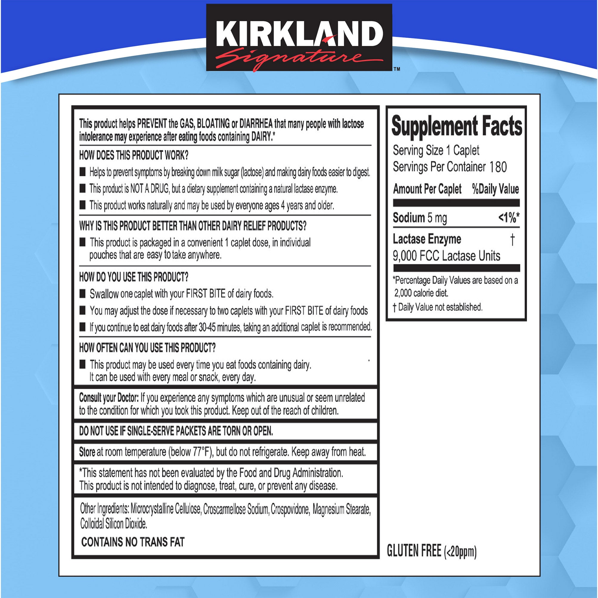 Fast Acting Lactase, 180 Caplets