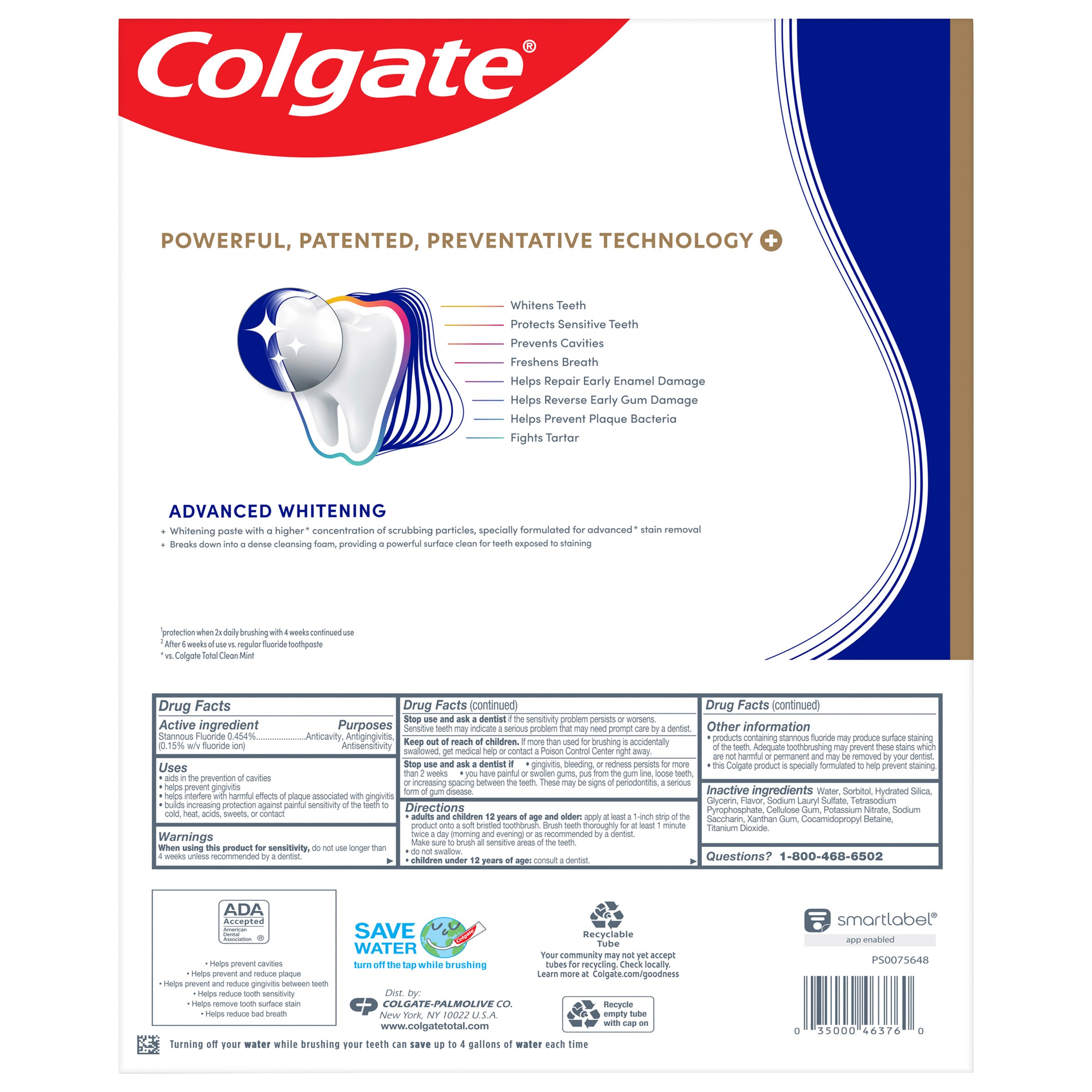 Total Active Prevention Toothpaste, 6.4 Oz, 5-Pack
