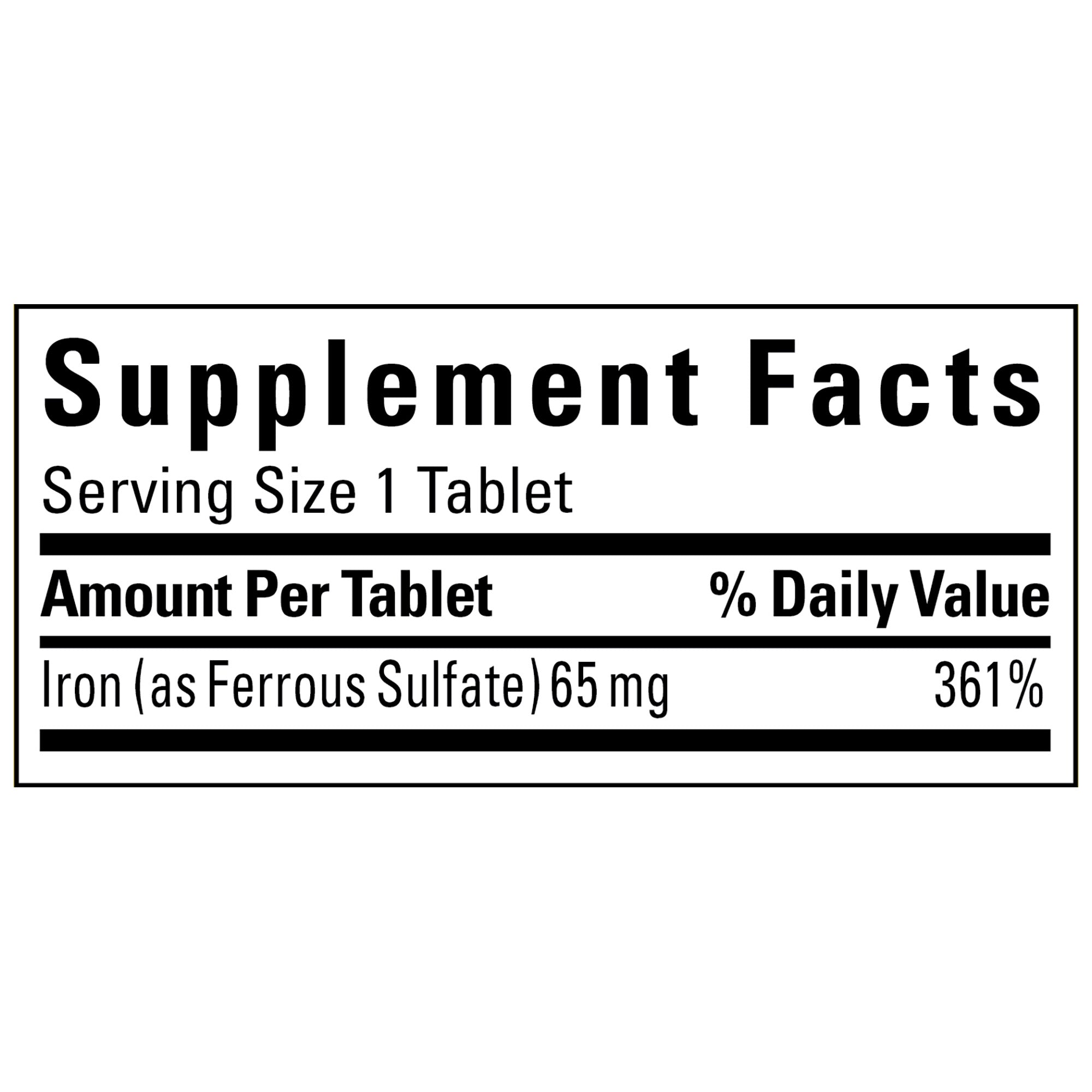 Iron, 65 Mg, 365 Tablets