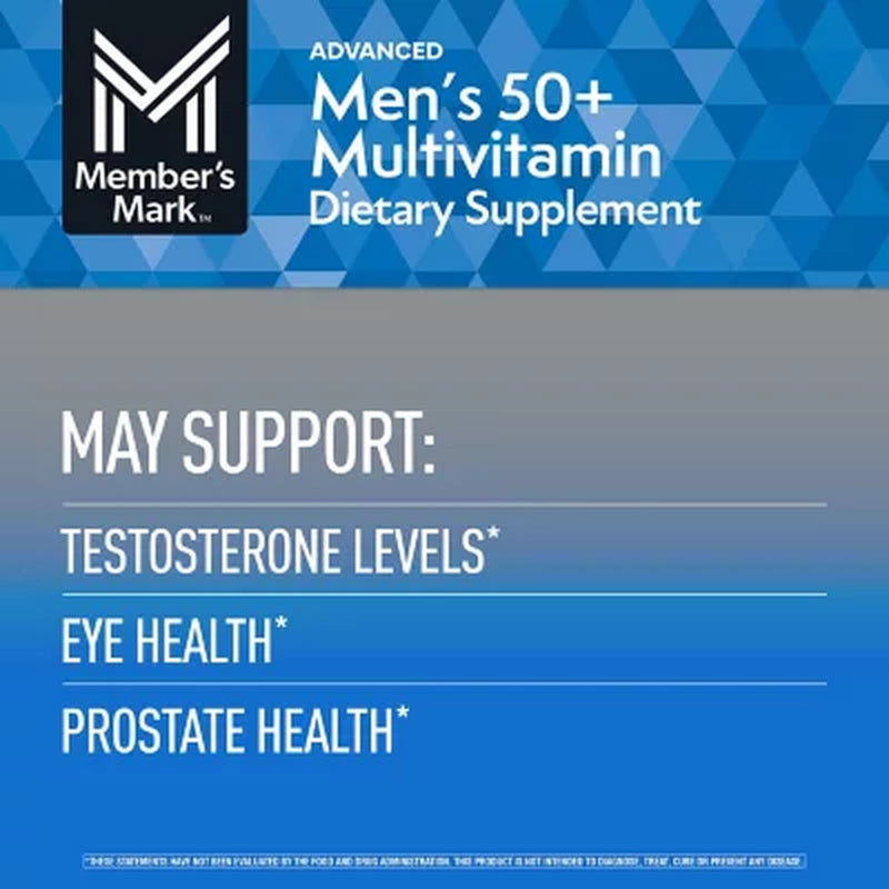 Member'S Mark Advanced Men'S 50+ Multivitamin Tablets, 275 Ct.