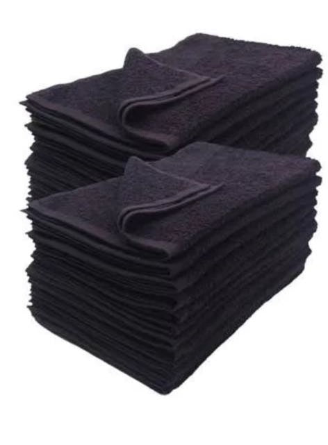 Khăn tắm 100% cotton Extreme+ - Màu đen mận 16x29 - Gói 12 chiếc (3 pound)
