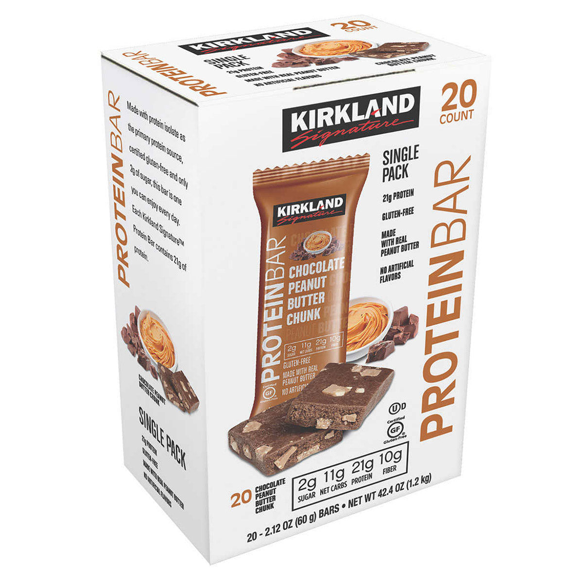 Protein Bars Chocolate Peanut Butter Chunk 2.12 Oz, 20-Count