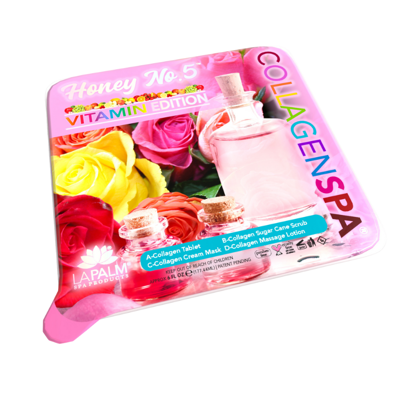 Khay chăm sóc móng chân 4 bước La Palm CollagenSpa - Mật ong số 5 - Hộp 4 hộp
