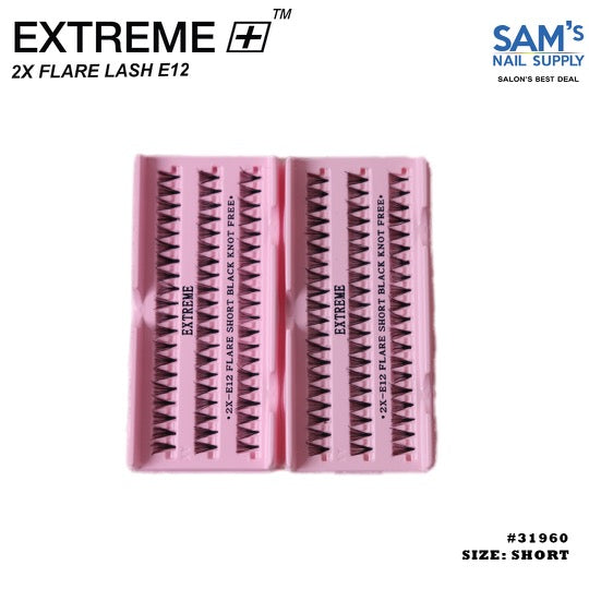 Extreme 2X Flare Lash E12 Knot Free - Short - 1 count