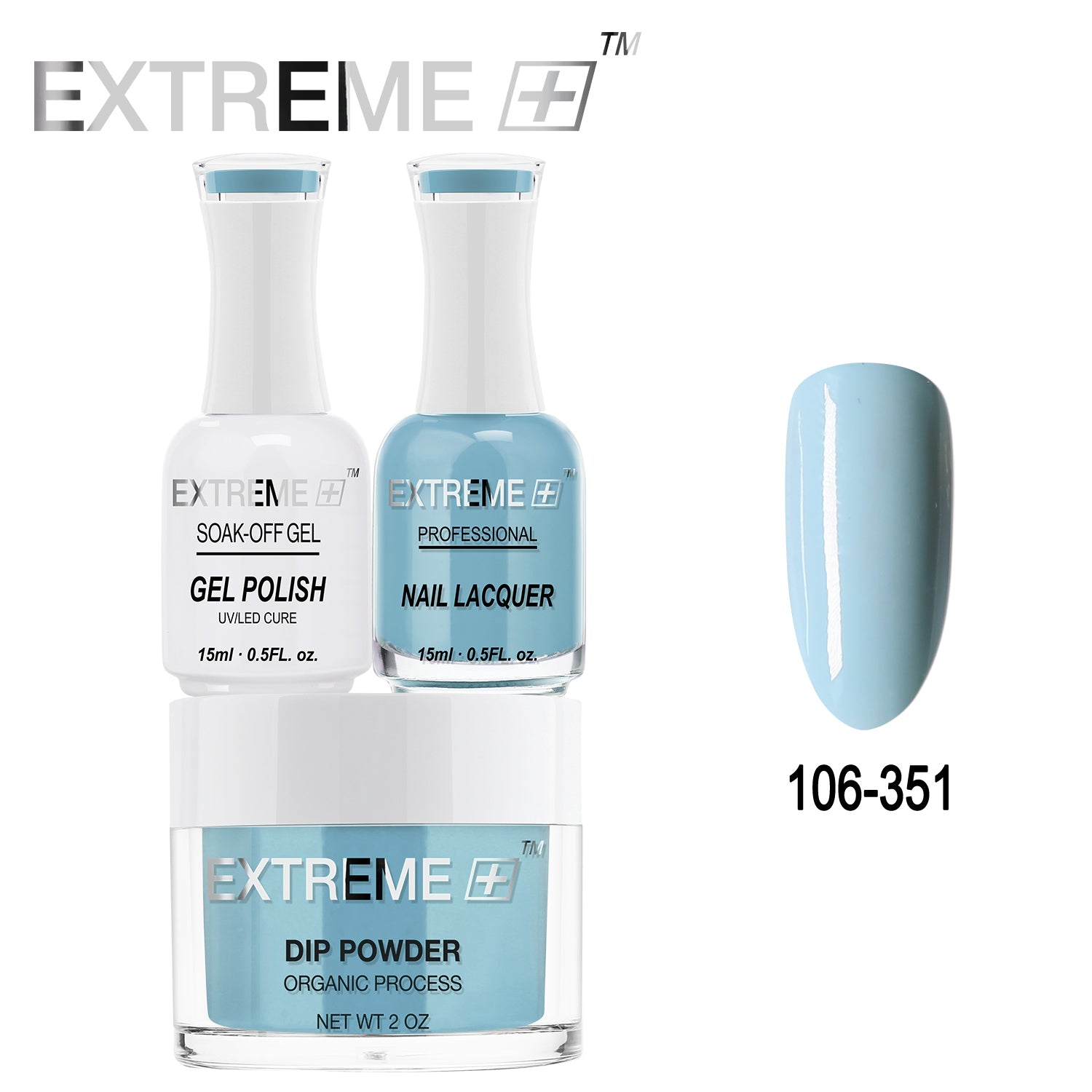 EXTREME+ Bộ combo 3 trong 1 tất cả trong một - Bột nhúng, sơn gel và sơn móng tay #106