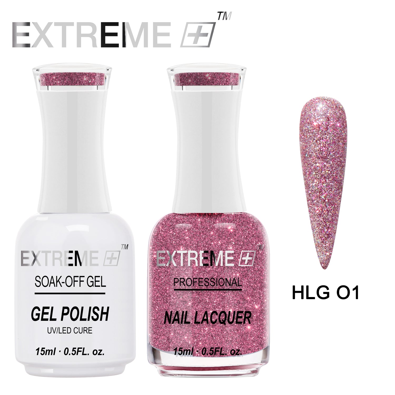 EXTREME+ Holo Chrome Gel Matching Lacquer - #001