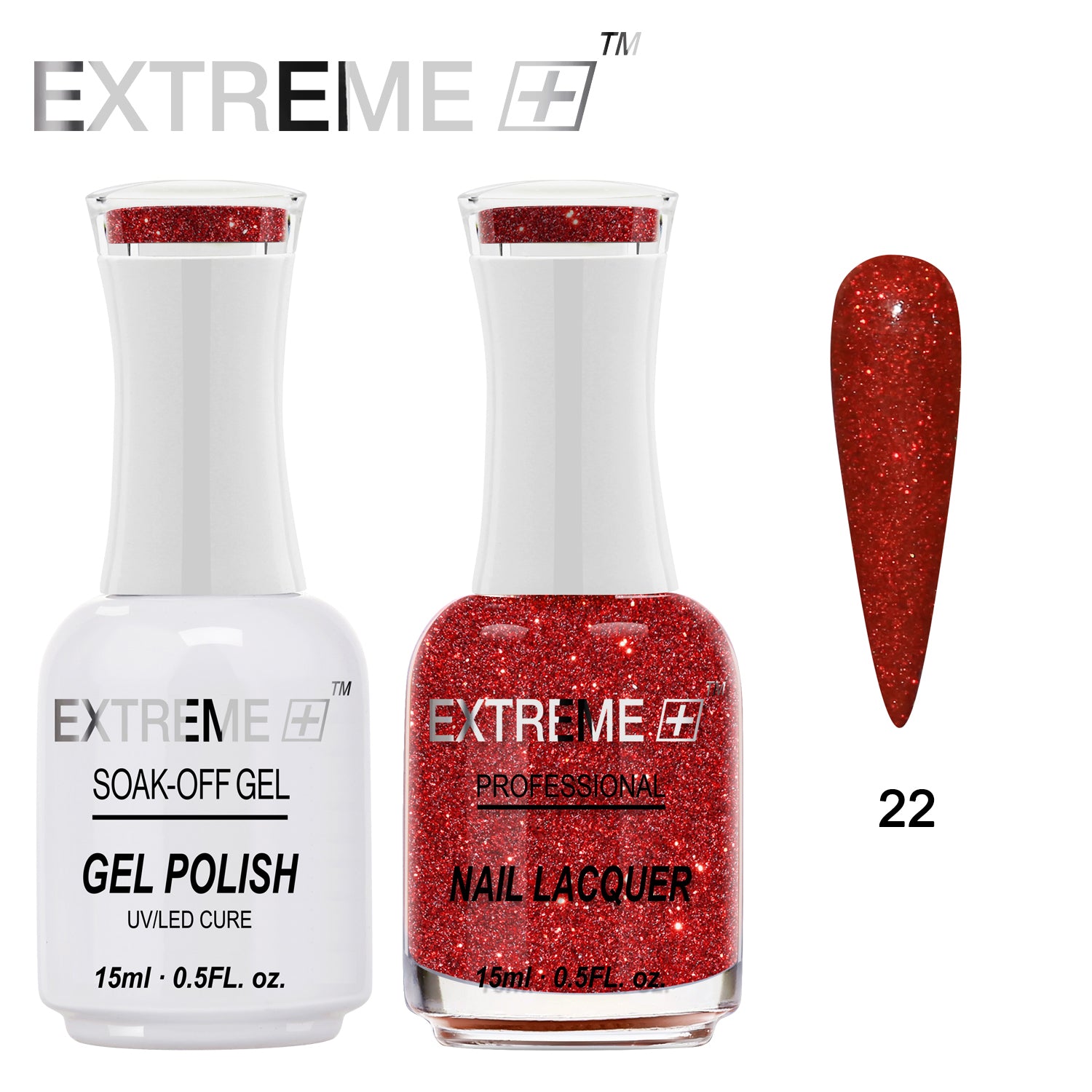 EXTREME+ Holo Chrome Gel Matching Lacquer - #022